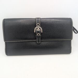 Coach Y2K Soho Black Wallet with Silver Buckle Bullseye